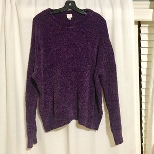 A New Day - Velvet Soft Purple Long Sleeve Sweater